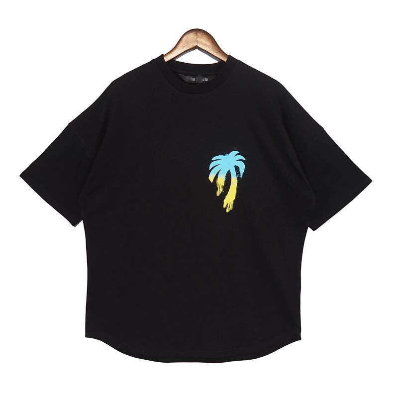 Graffiti Palm Tree Cotton T-Shirt White - Gallery Image 8 - Detailed View
