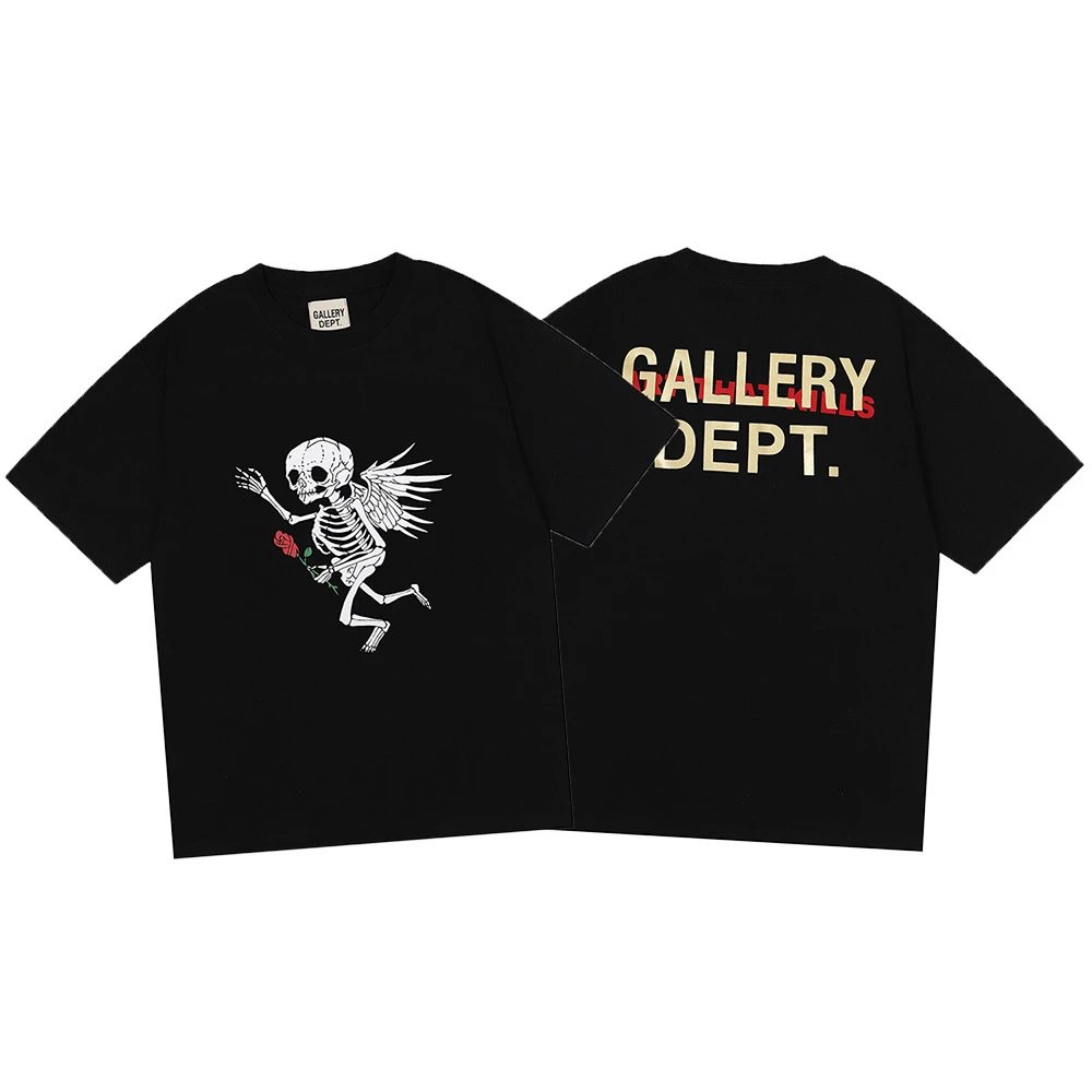 Gallery Dept Skull Rose Tee Black - Gallery Image 3 - Detailed View