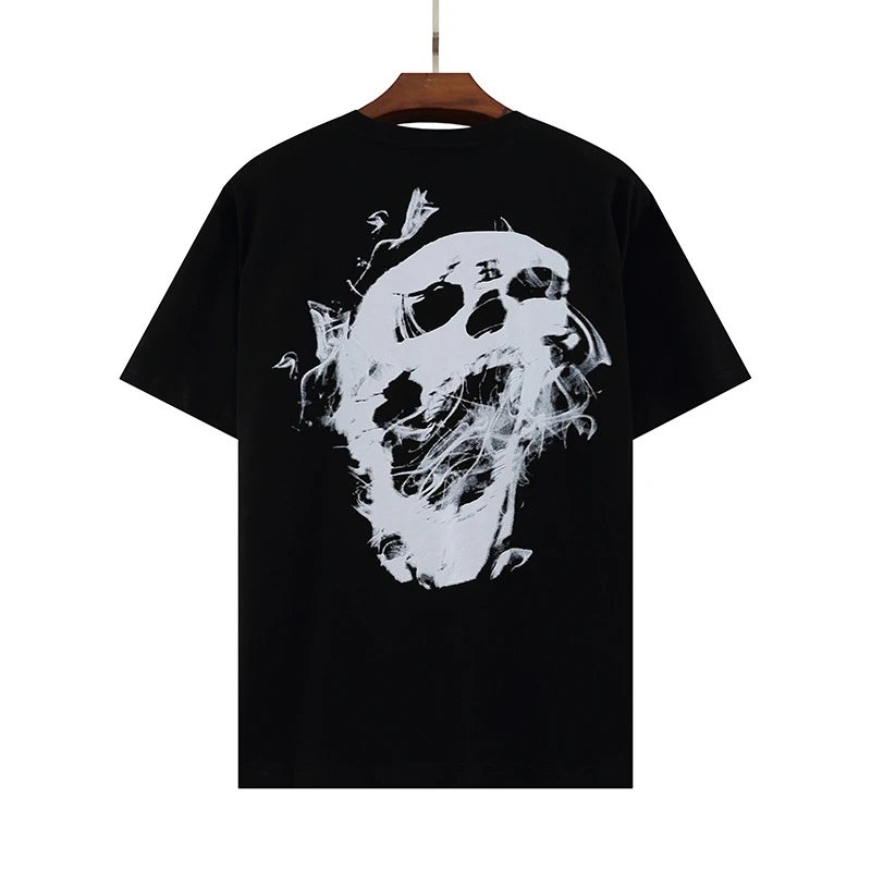 Gothic Smoke Skull T-Shirt Onyx - Gallery Image 3 - Detailed View