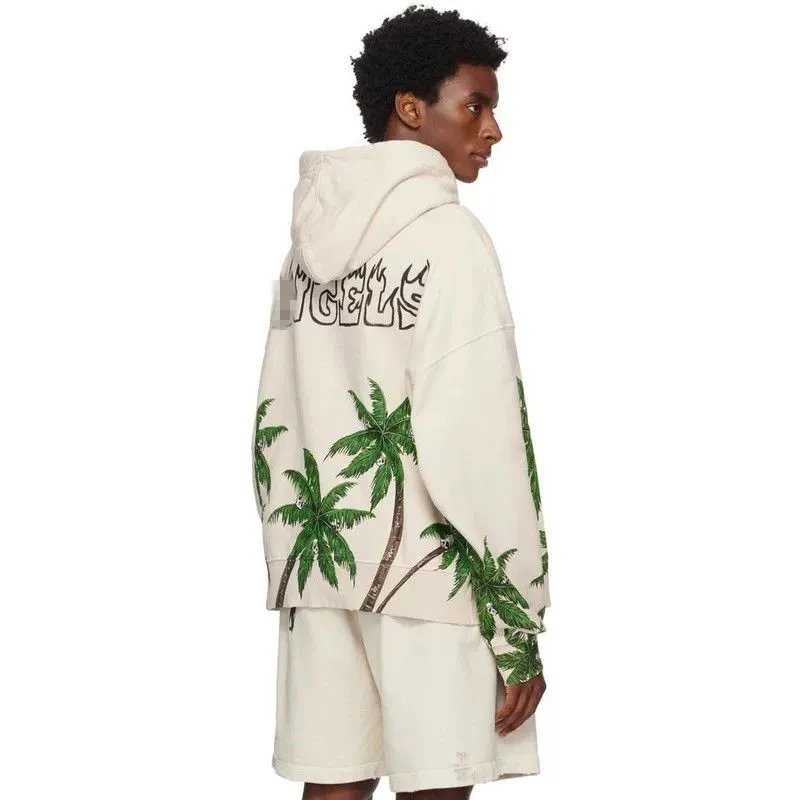 Street Palm Tree Hoodie Unisex Cotton Onyx - Gallery Image 14 - Detailed View