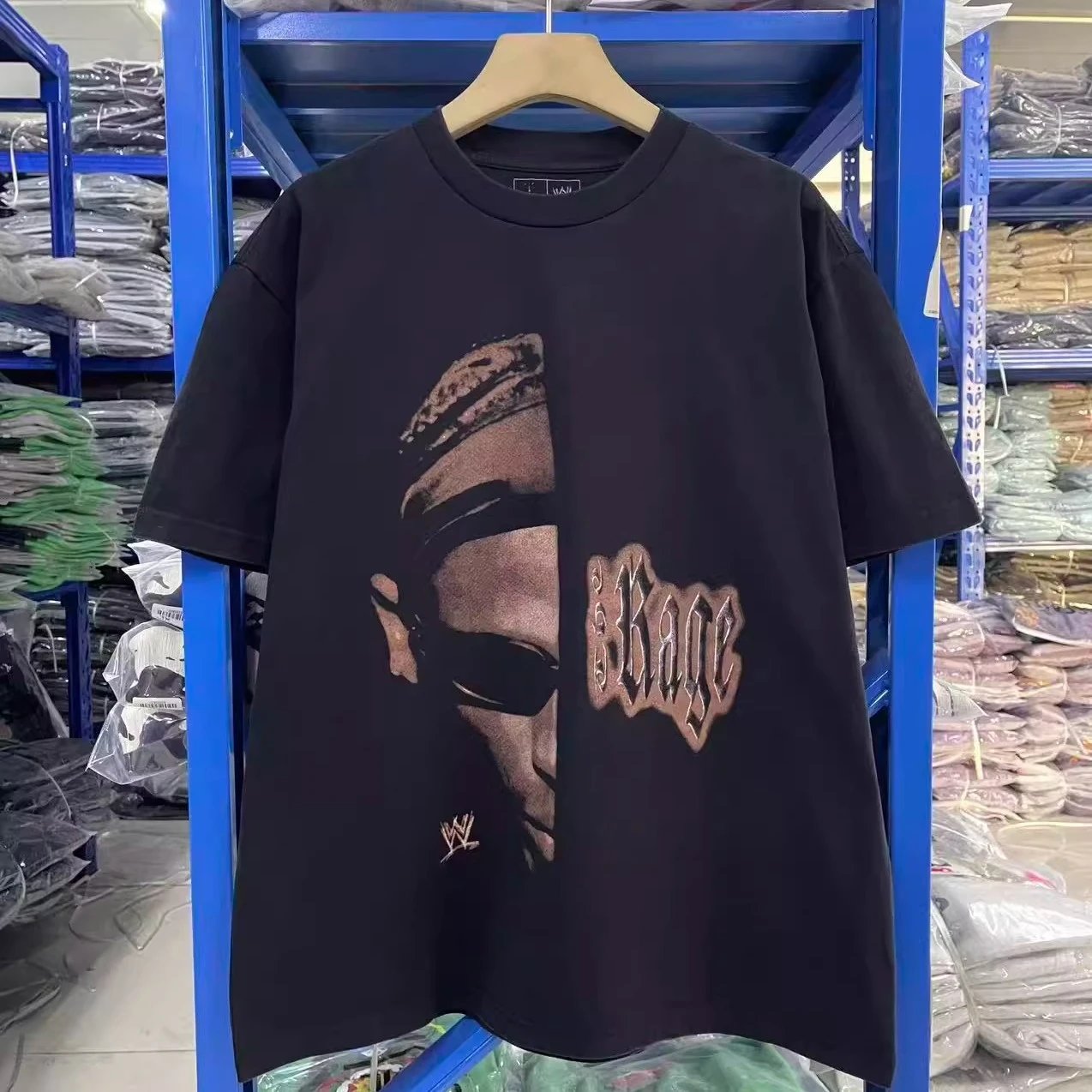 Graphic Washed Cotton Summer Tee Jet Black - Gallery Image 1 - Detailed View