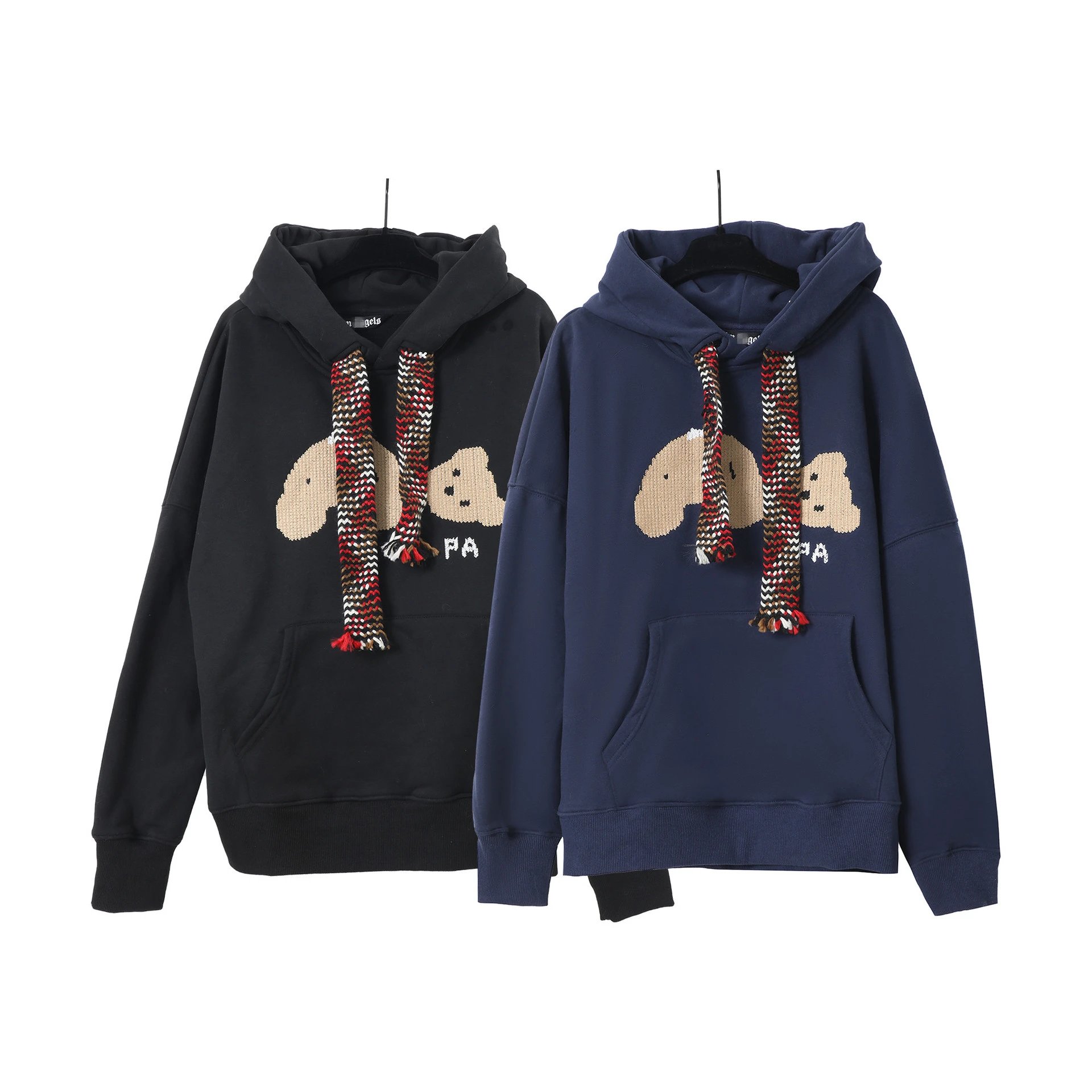 Bear Embroidery Fleece Hoodie Unisex Sweatshirt Midnight - Gallery Image 1 - Detailed View