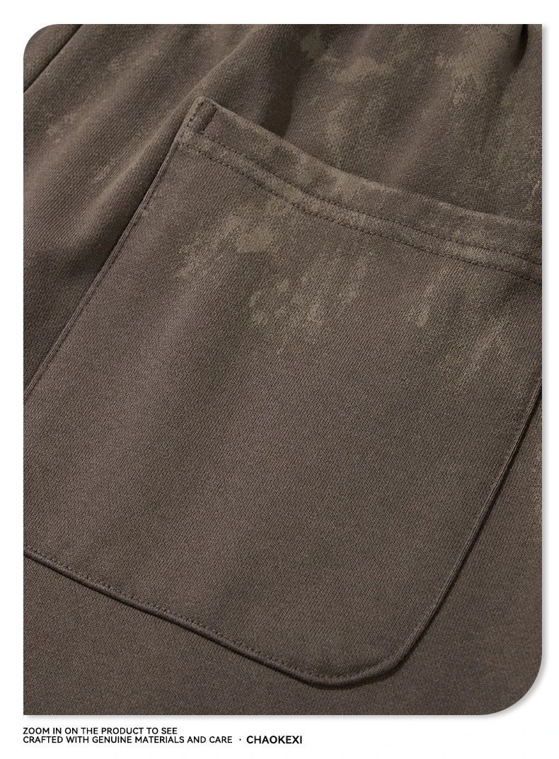 Vintage Style Denim Wide Leg Pants Khaki - Gallery Image 8 - Detailed View