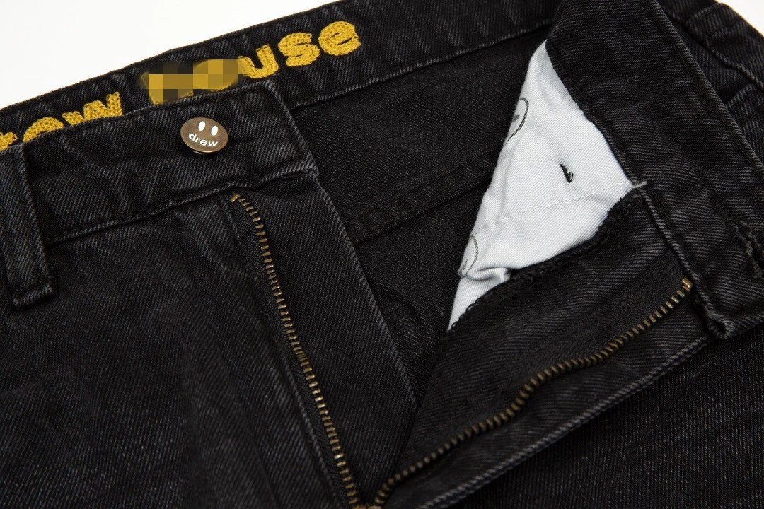 Distressed Washed Denim Streetwear Pants Charcoal - Gallery Image 4 - Detailed View