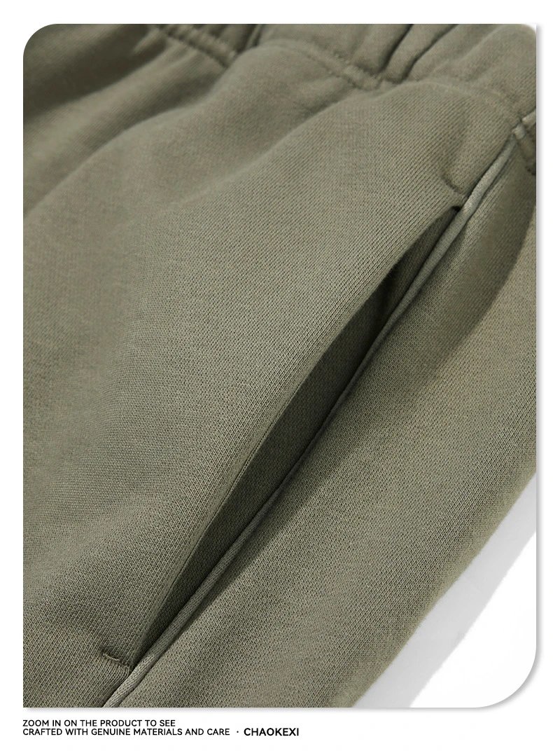 Men's Fleece Straight Leg Sweatpants Streetwear Jet Black - Gallery Image 8 - Detailed View