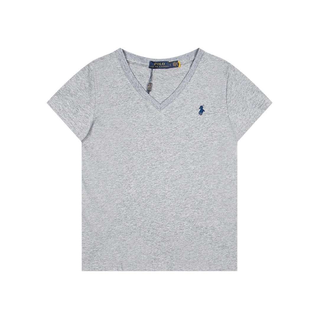 Women's Classic V-Neck Slim Cotton Tee, Jet Black - High Quality Product Image - Cnfans