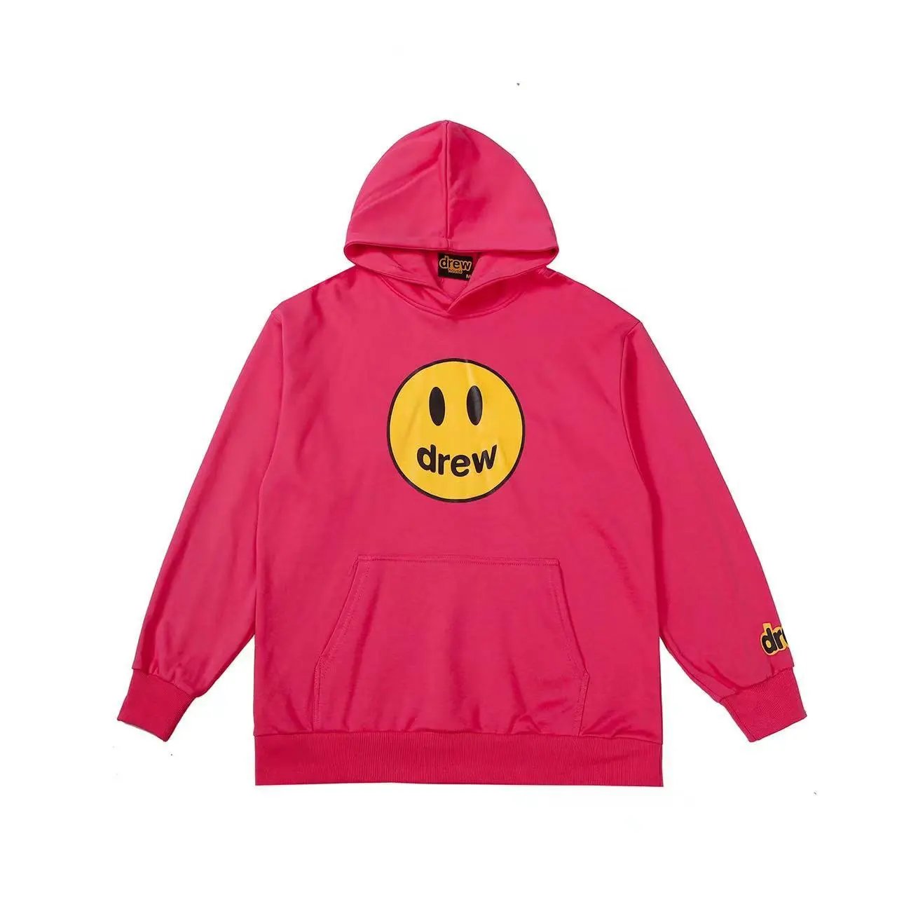 Street Style Smiley Hoodie Scarlet Red - Gallery Image 8 - Detailed View