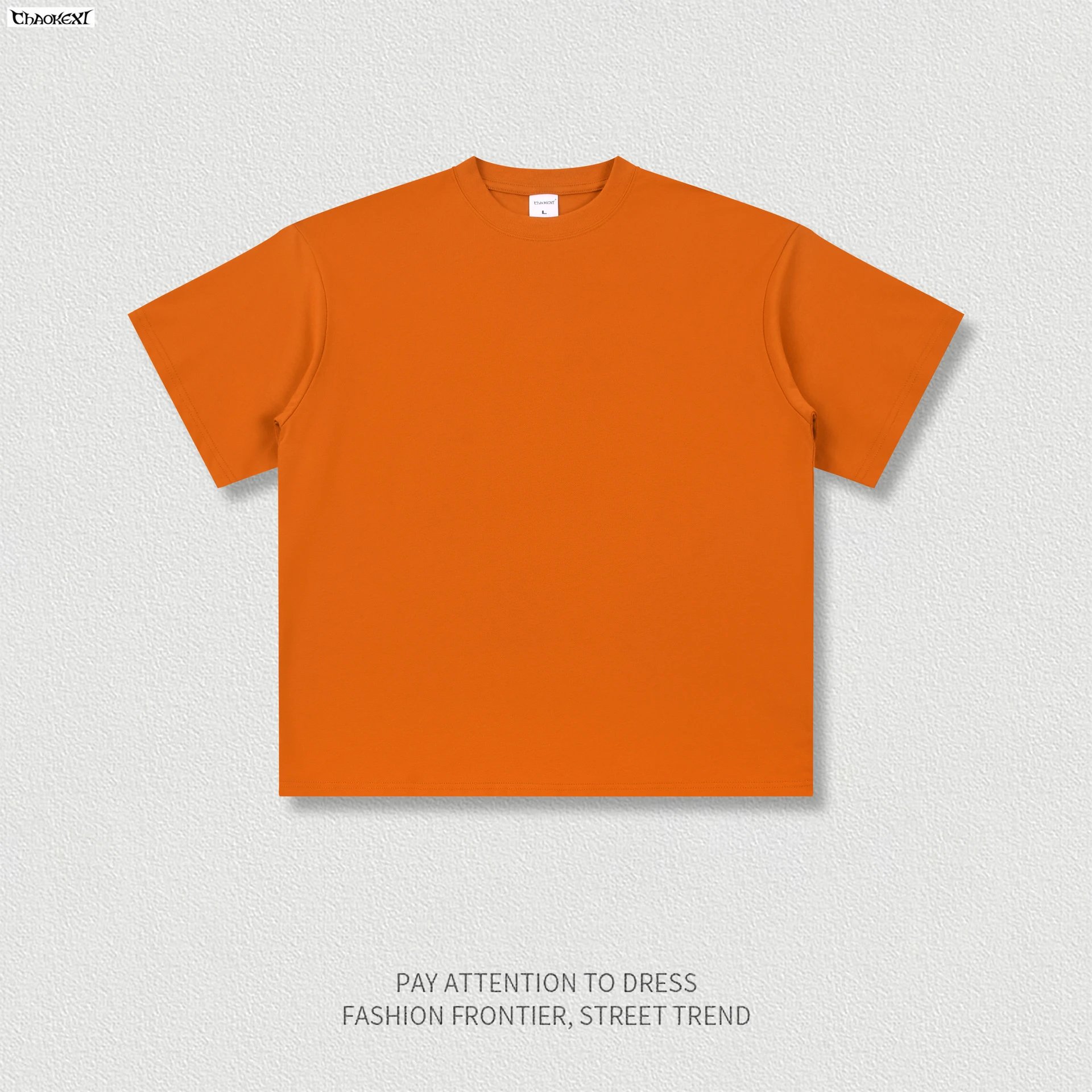 Casual Cotton Summer T-Shirt Oversized Fit, Burnt Orange - CHAOKEXI - Cnfans - $15.48