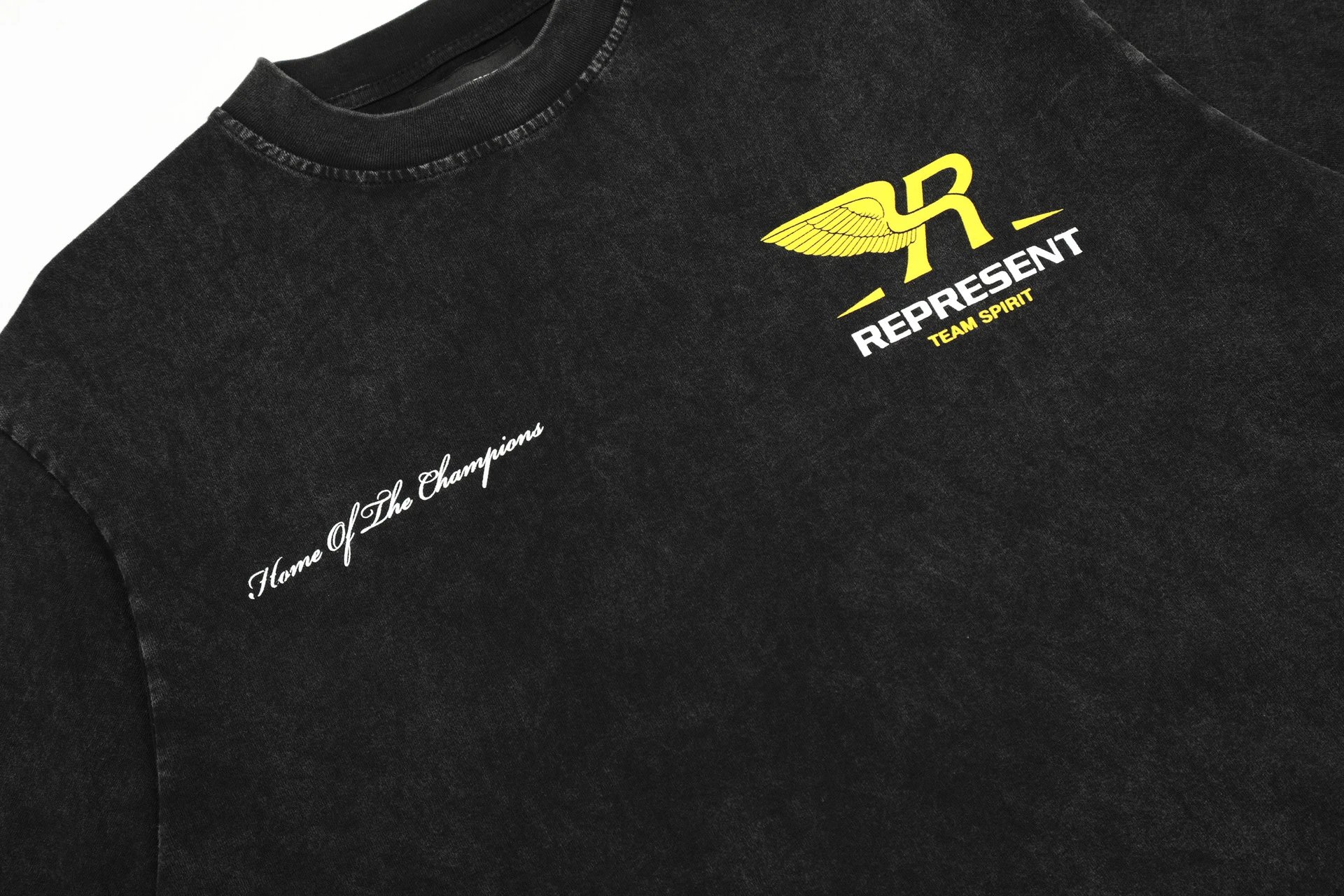 REPRESENT Wing Logo Tee Black - Gallery Image 11 - Detailed View