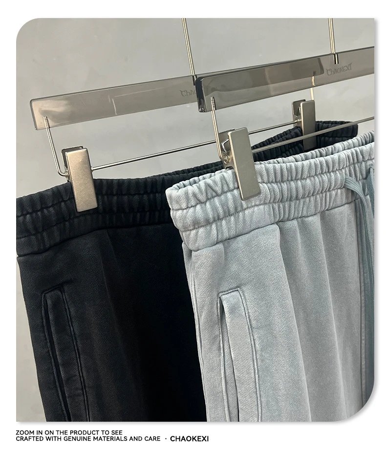 Men's Fleece Straight Leg Pants Casual Noir - Gallery Image 9 - Detailed View