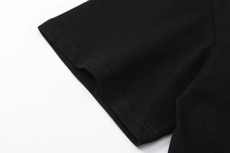 Streetwear Tour Graphic Cotton T-Shirt Jet Black - Gallery Image 8 - Detailed View