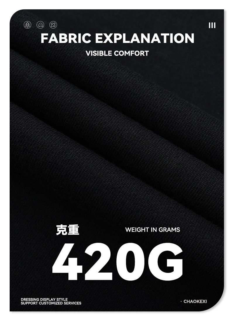 420G Heavyweight Cotton Two-Piece Camo Hoodie Jet Black - Gallery Image 8 - Detailed View