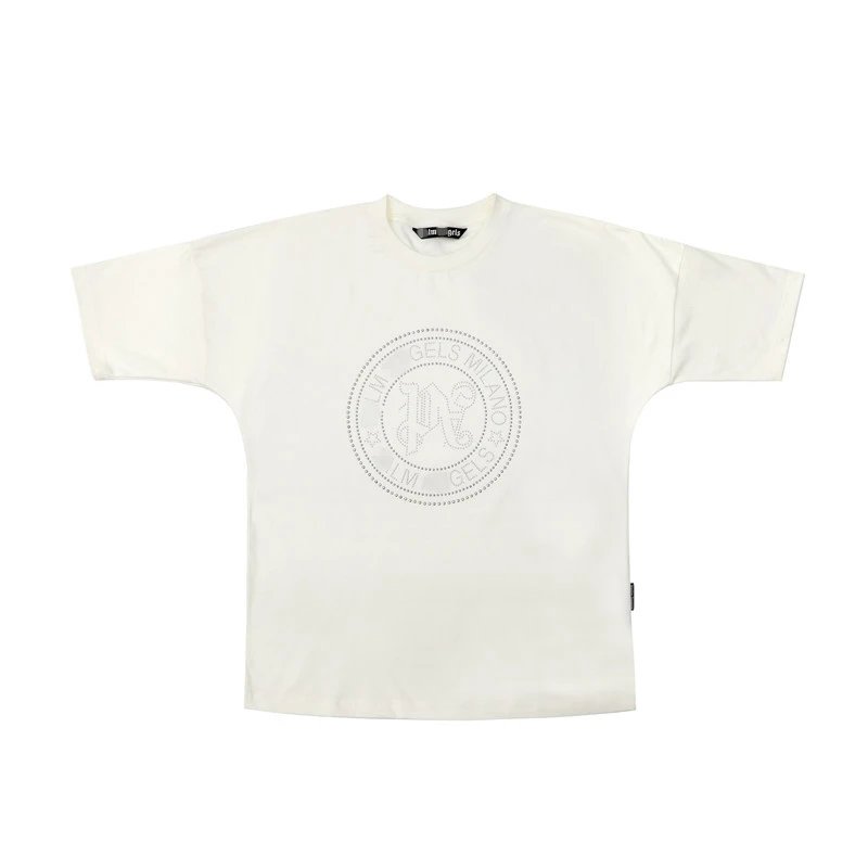 Streetwear Cotton Bead Logo T-Shirt Ivory - Palm Angels - Cnfans - $23.23