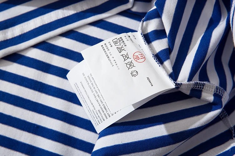 CDG Play Heart Striped Tee Multicolor - Gallery Image 9 - Detailed View