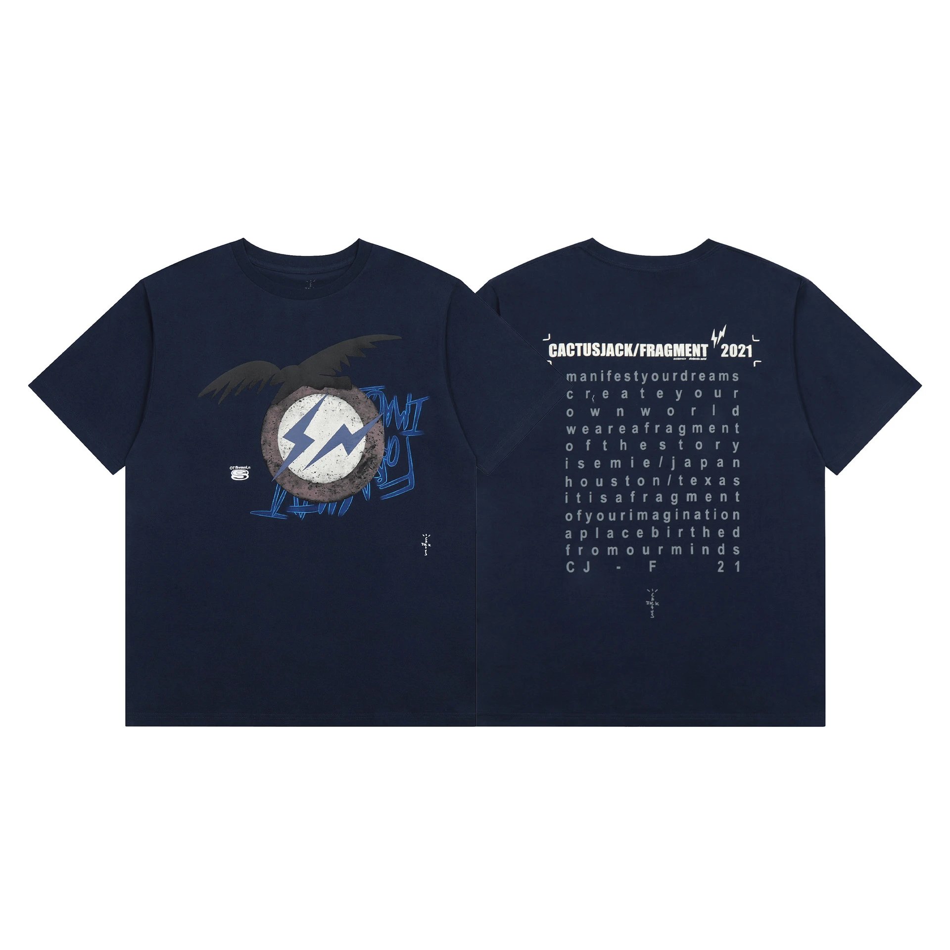 Street Eagle Graphic Cotton Tee Midnight Navy - Travis Scott - Cnfans - $23.87