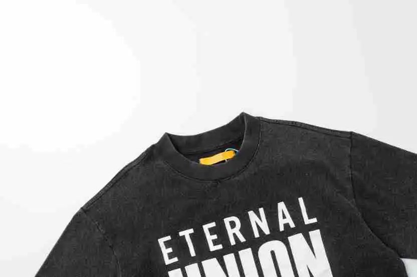 Vintage Graphic Washed Cotton Streetwear Tee Charcoal - Gallery Image 4 - Detailed View