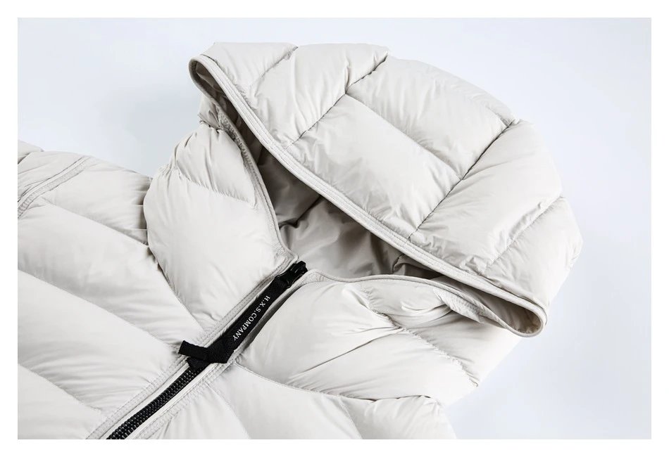 Unisex Lightweight Hooded Winter Down Puffer Jacket Lilac - Gallery Image 12 - Detailed View