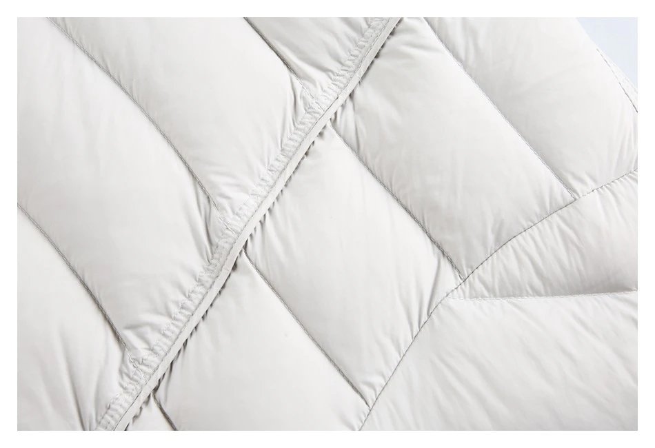 Unisex Lightweight Hooded Winter Down Puffer Jacket Lilac - Gallery Image 14 - Detailed View