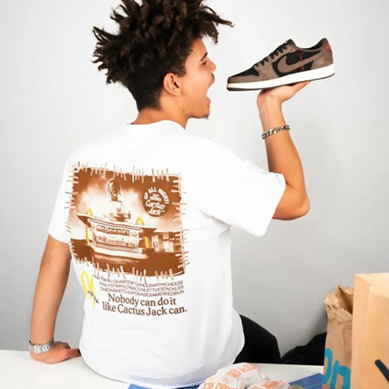 Streetwear Graphic Cotton T-Shirt Unisex Retro Black White - Gallery Image 6 - Detailed View