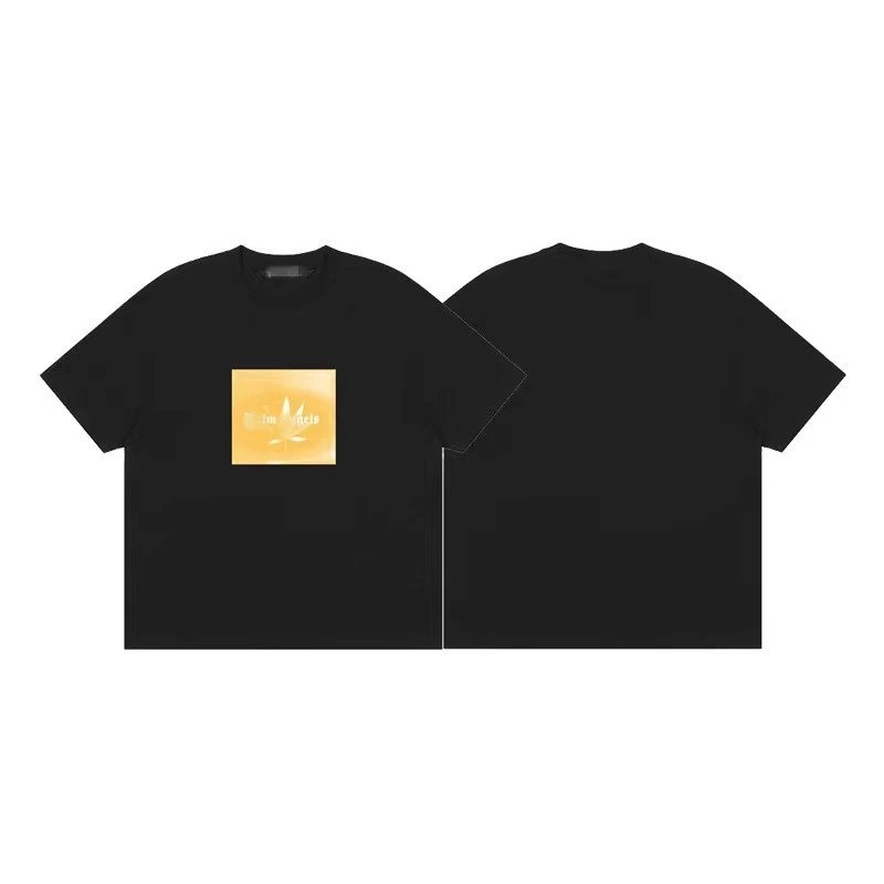 22SS Streetwear Loose Maple Leaf Tee Golden Black - Gallery Image 5 - Detailed View