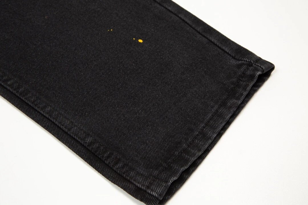 Distressed Washed Denim Streetwear Pants Charcoal - Gallery Image 9 - Detailed View