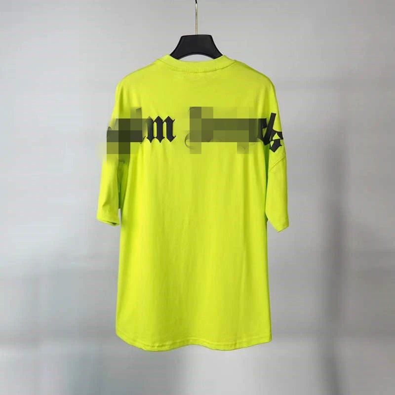 Streetwear Loose Cotton Print T-Shirt Lime Green - Related Product - Cnfans