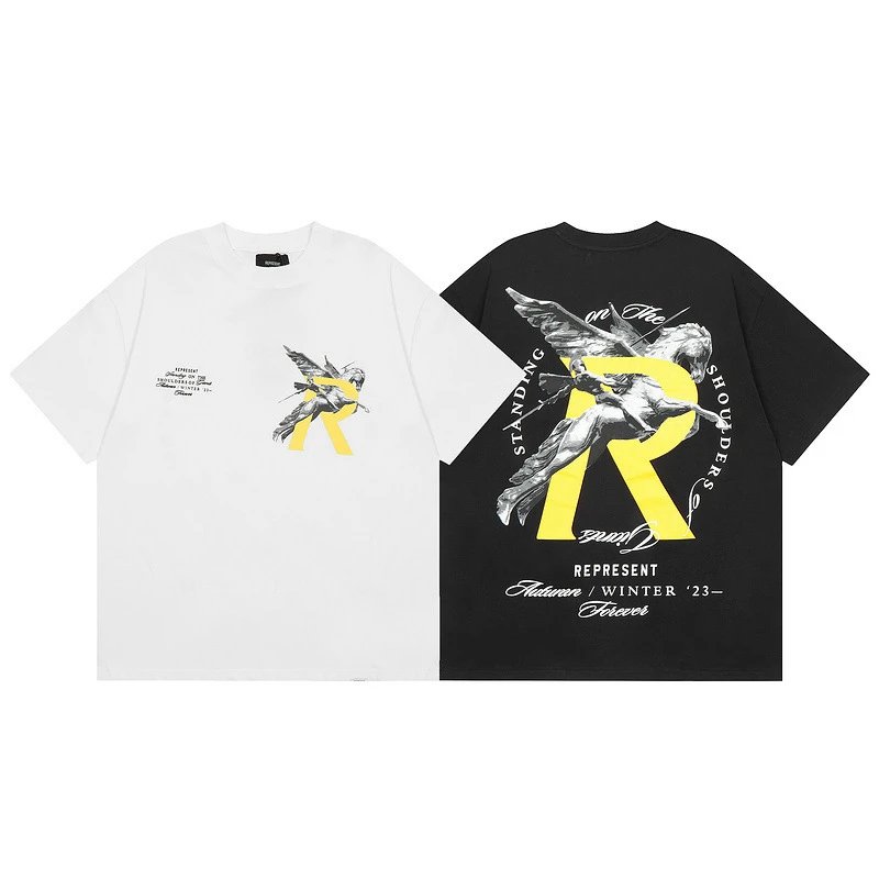 Represent Pegasus Tee Black and White - High Quality Product Image - Cnfans