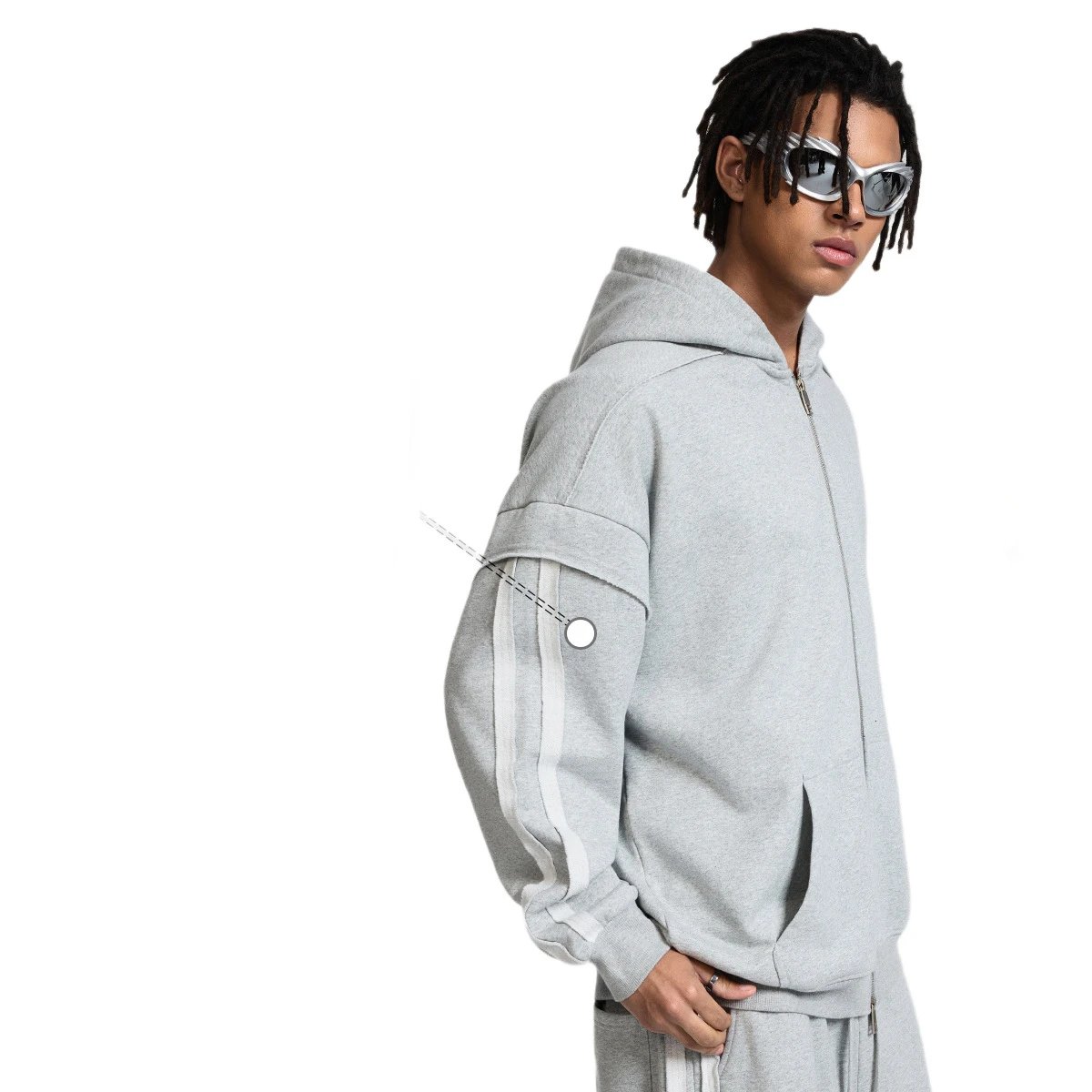 Trendy Winter Hoodie Unisex Casual Cardigan - Onyx - Gallery Image 8 - Detailed View