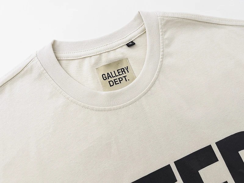 Gallery Dept Slogan T-Shirt Beige - Gallery Image 6 - Detailed View