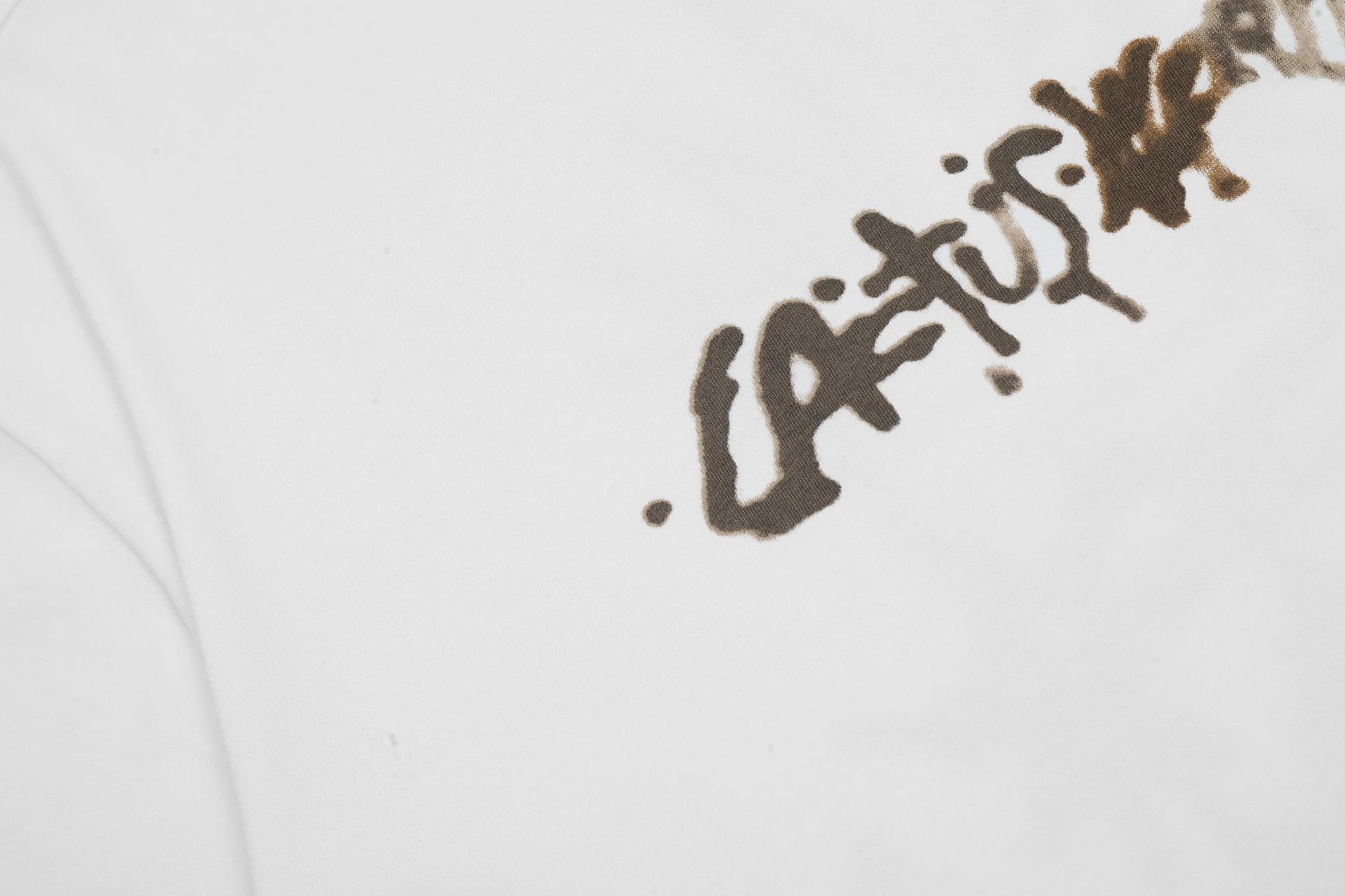 Streetwear Graphic Cotton T-Shirt Ivory - Gallery Image 7 - Detailed View