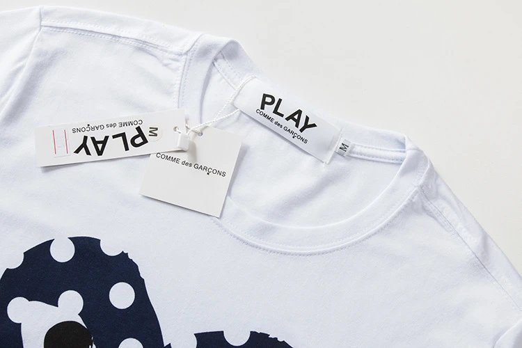 Comme des Garçons Heart Tee White - Gallery Image 5 - Detailed View