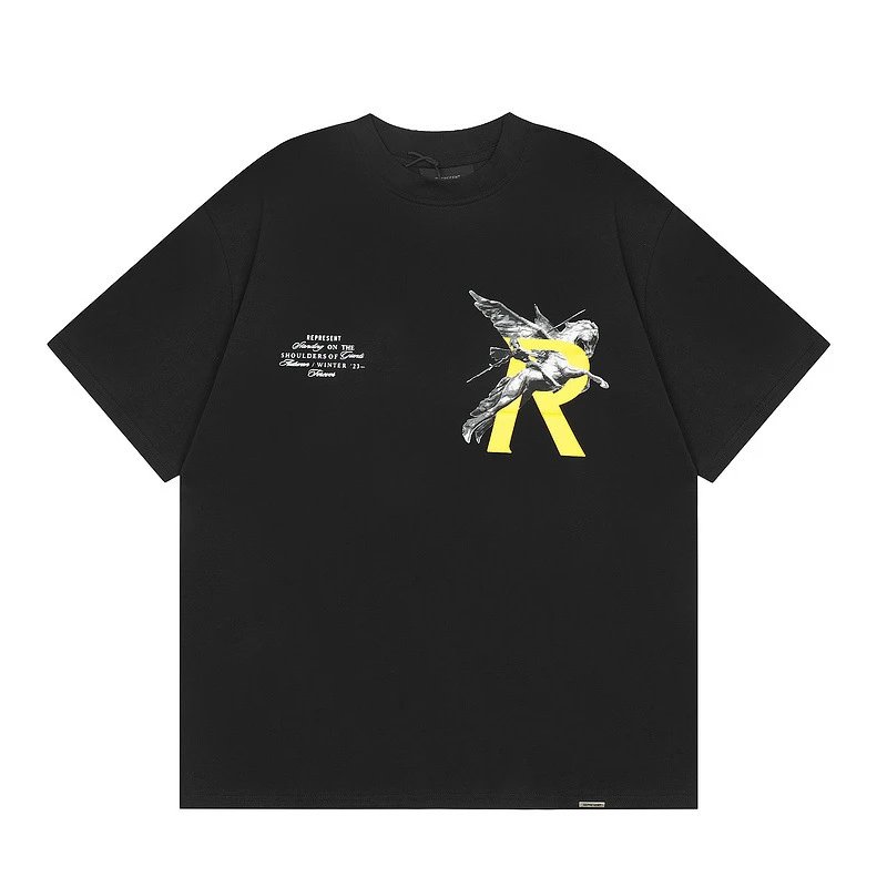Represent Pegasus Tee Black and White - Gallery Image 4 - Detailed View
