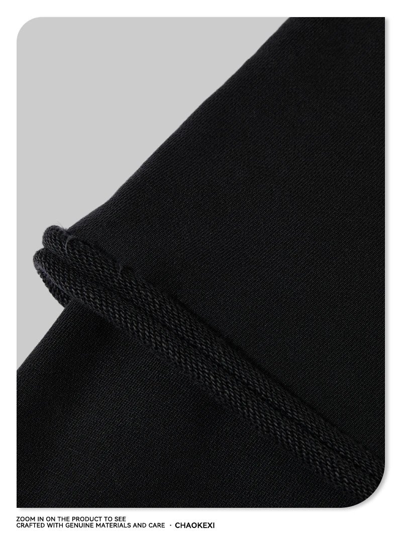 Retro Cotton Rhinestone Fake Two-Piece Hoodie Onyx - Gallery Image 5 - Detailed View