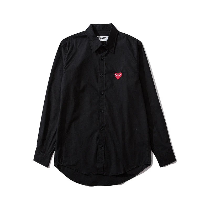 CDG Play Heart Shirt White - Gallery Image 5 - Detailed View