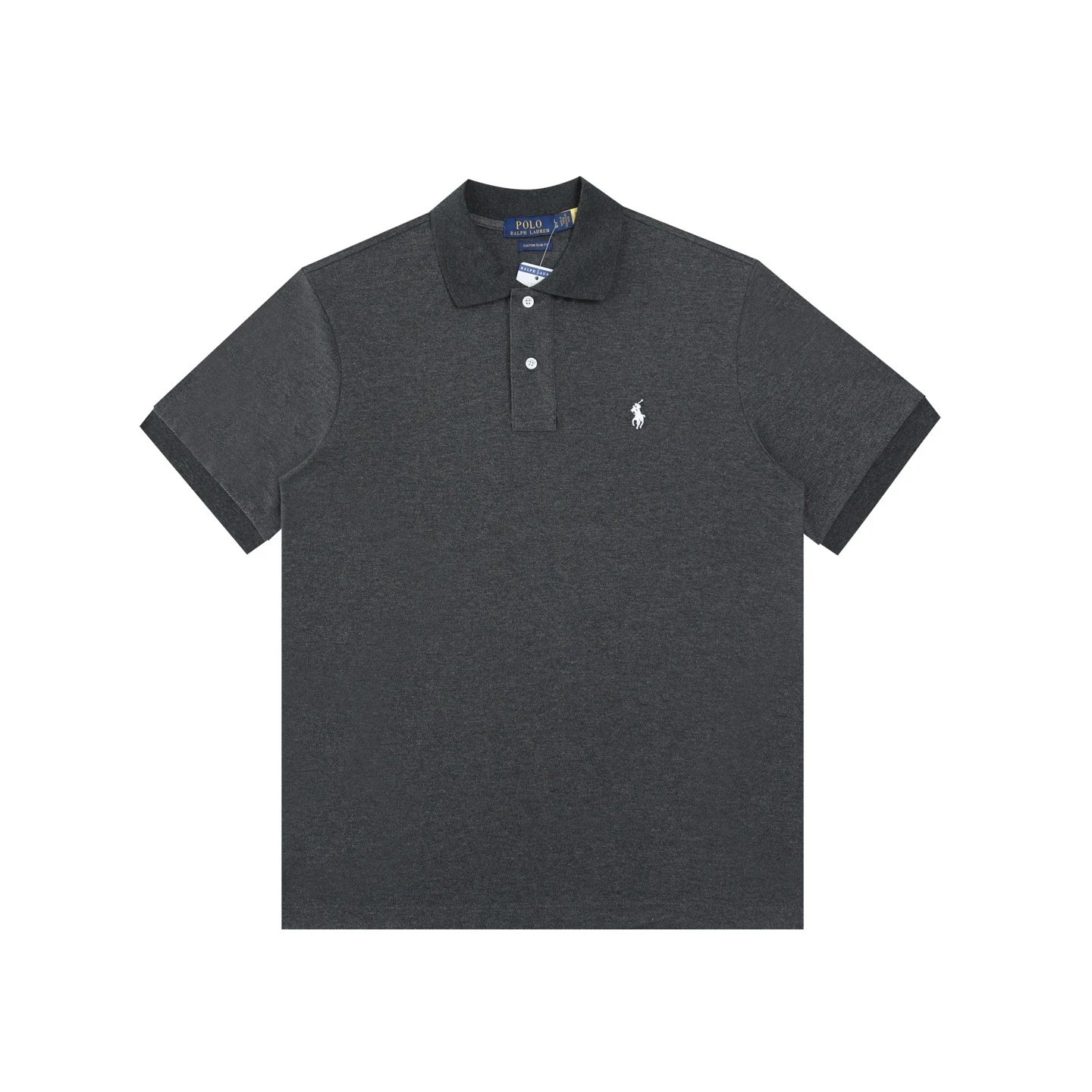 Classic Cotton Men's Polo Shirt Casual Tee Graphite - Gallery Image 11 - Detailed View