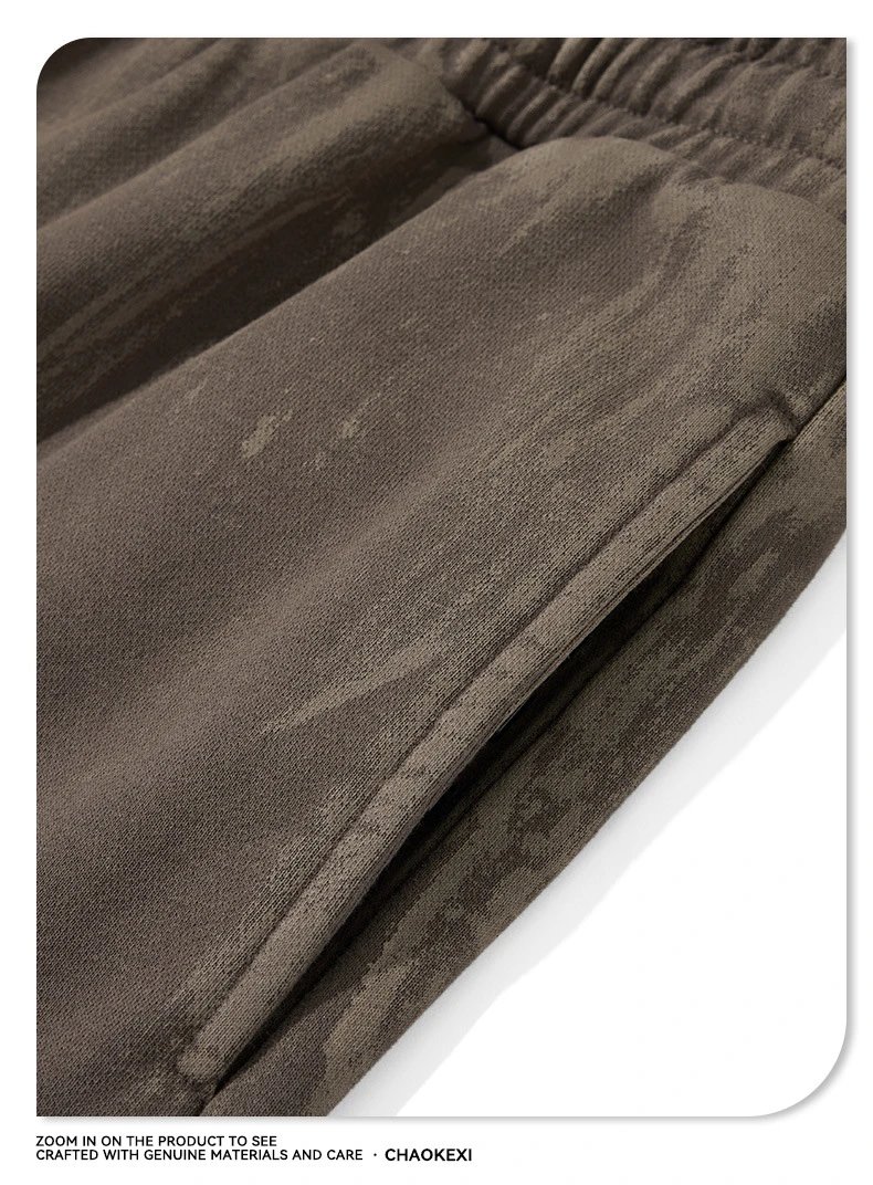 Vintage Style Denim Wide Leg Pants Khaki - Gallery Image 9 - Detailed View