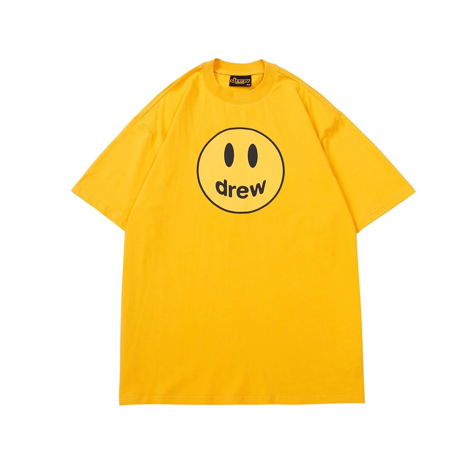 Streetwear Smiley Oversize Cotton Tee Golden Yellow - Drew(Drew House) - Cnfans - $21.61