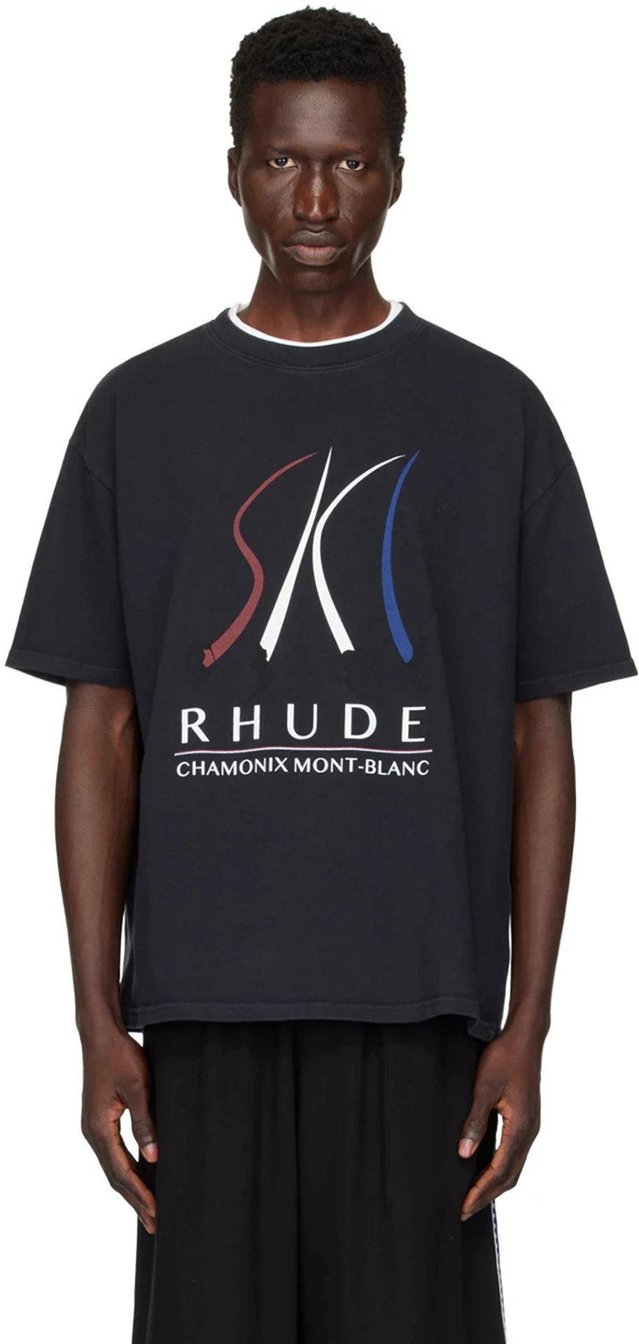 Rhude Ski Theme Graphic T-shirt Black - Gallery Image 10 - Detailed View