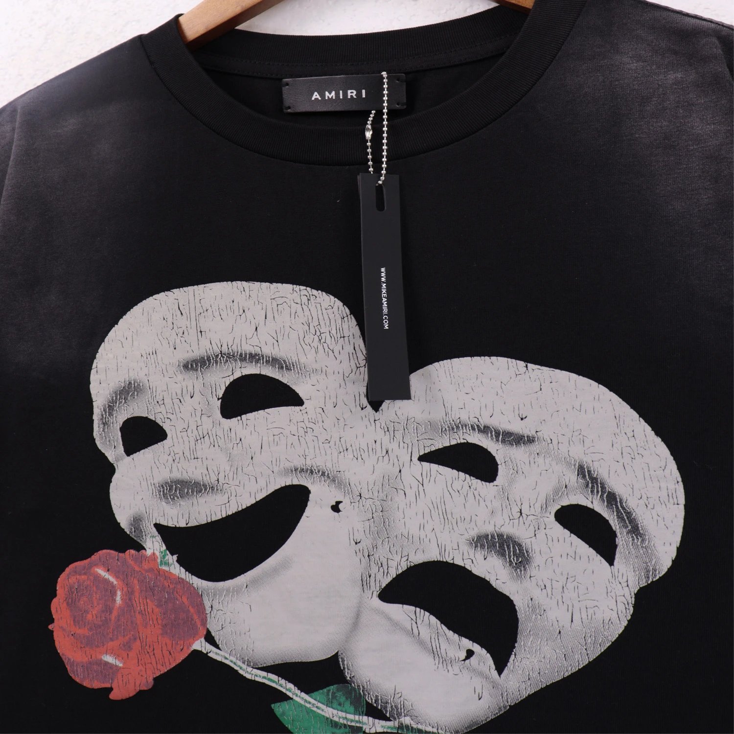 Amiri Crackled Mask Tee Black - Gallery Image 5 - Detailed View