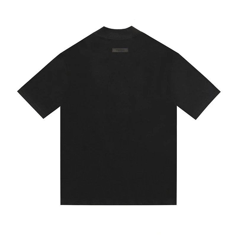 High-Street Flocked Tee in Jet Black - Gallery Image 7 - Detailed View
