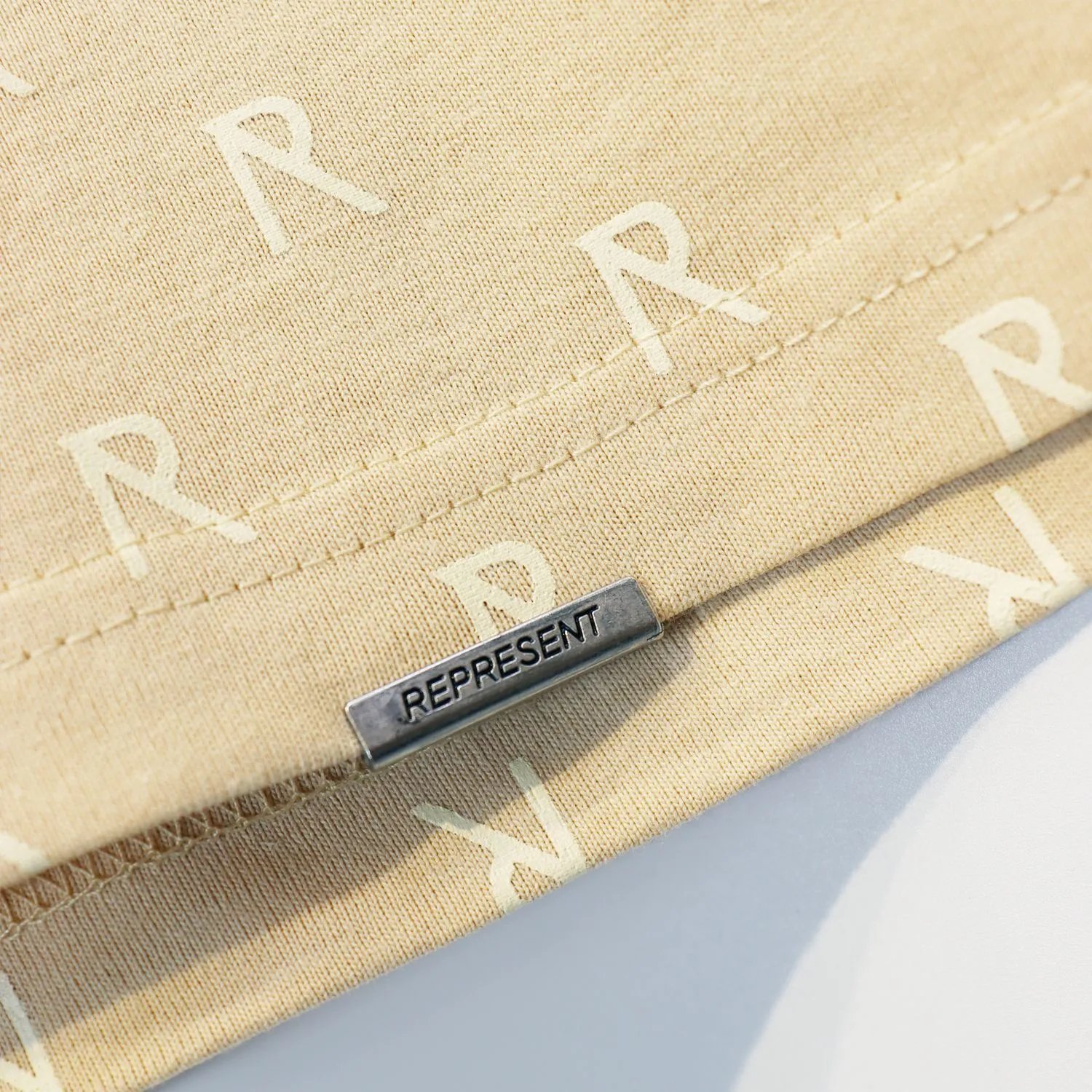 REPRESENT Beige Multi-print Tee - Gallery Image 7 - Detailed View