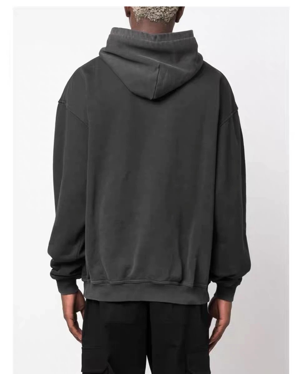 Vintage Graphic Pullover Hoodie Unisex Washed Black - Gallery Image 5 - Detailed View