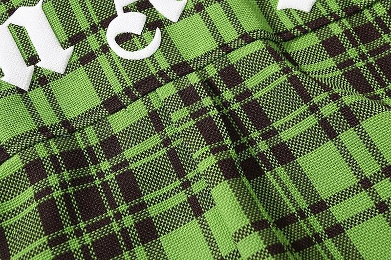 Palm Angels Plaid Overshirt Green - Gallery Image 6 - Detailed View
