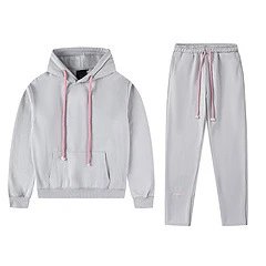 Street Style Cotton Hoodie Sweatpants Set Unisex - Dove - Syna World(Syna) - Cnfans - $47.65