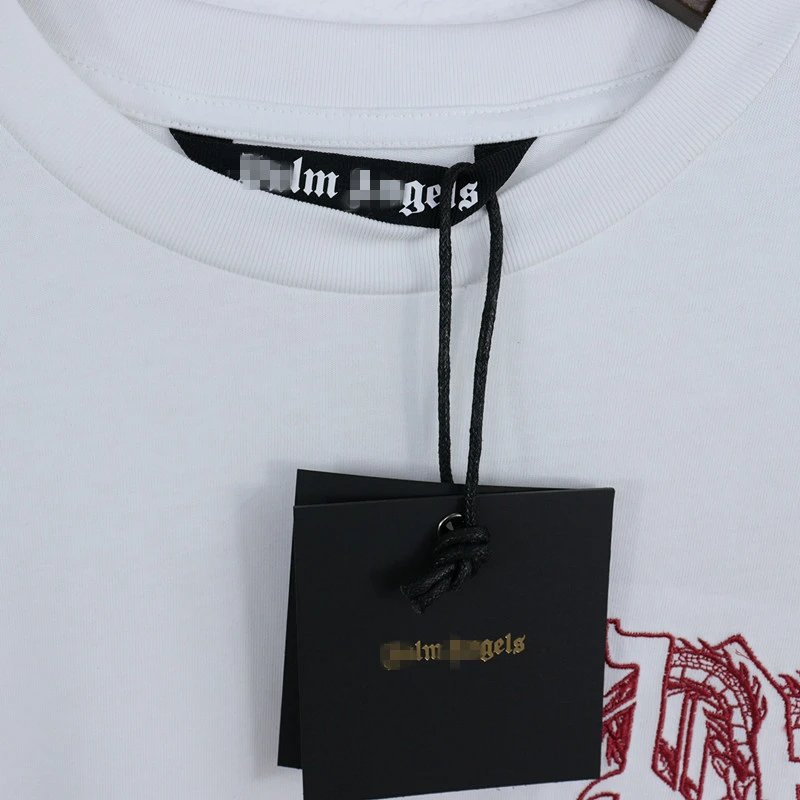 Street Dragon Embroidered Cotton T-Shirt Crimson Red - Gallery Image 11 - Detailed View