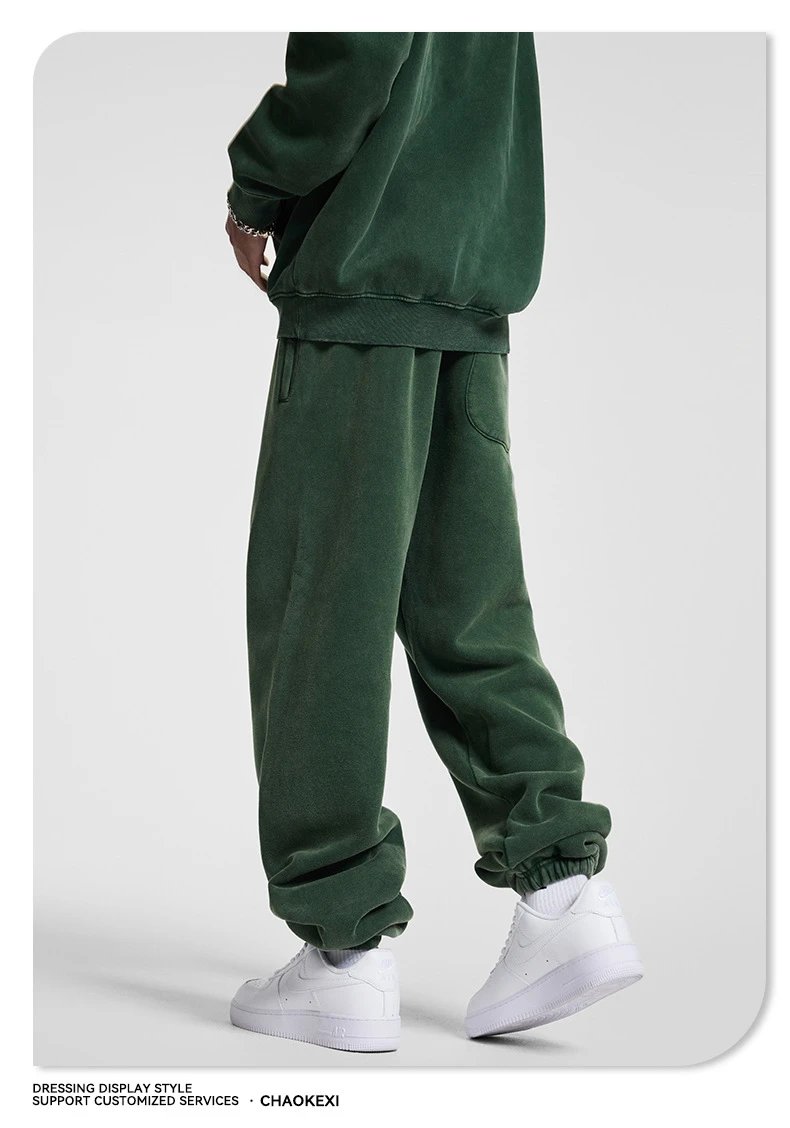 Autumn Fleece Joggers Streetwear Sweatpants - Ash - Gallery Image 6 - Detailed View