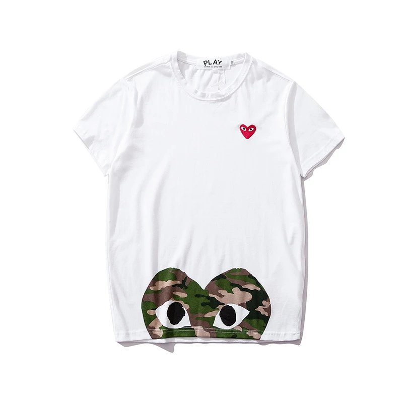 CDG Play Heart Logo T-Shirt White - Gallery Image 4 - Detailed View