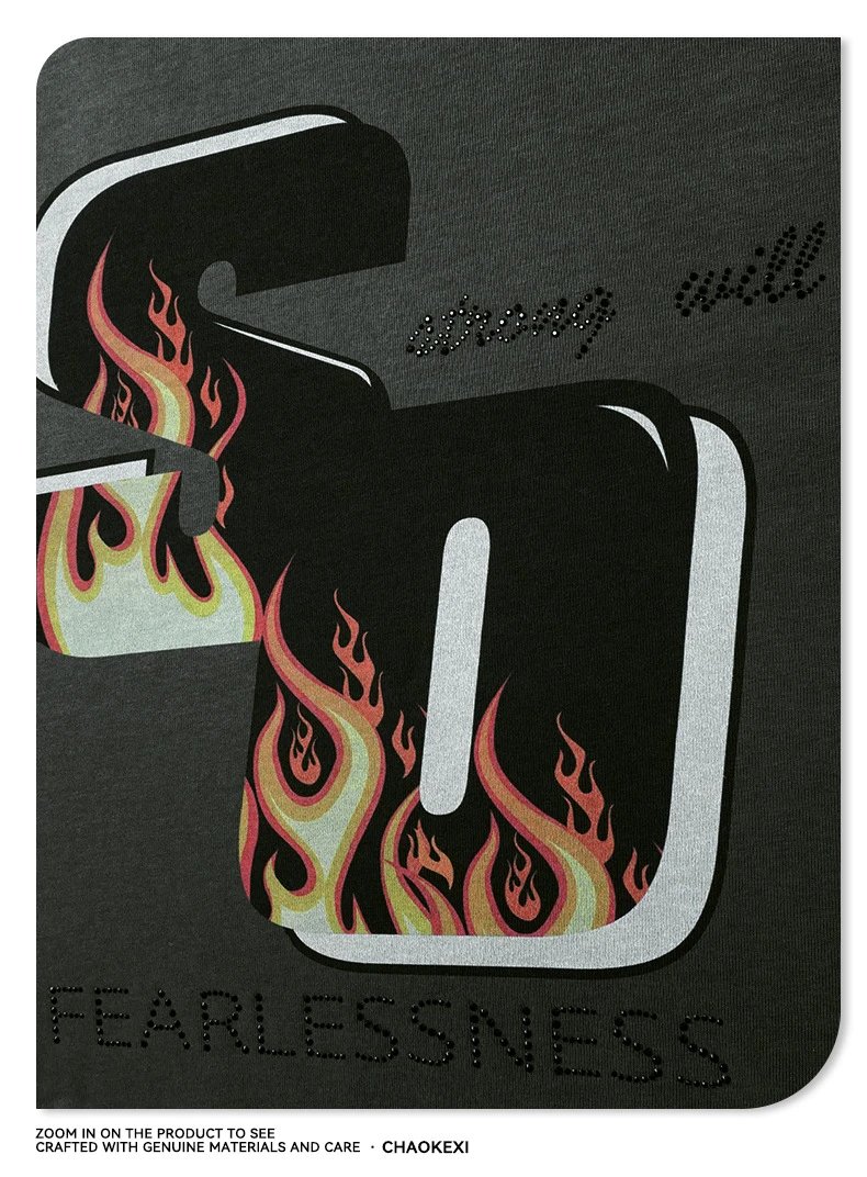 Men's Cotton Long Sleeve Tee Vintage Style Dark Gray - Gallery Image 6 - Detailed View