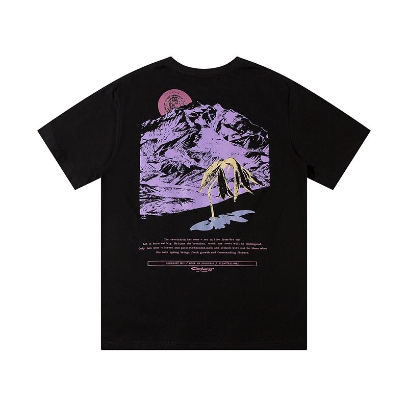 Classic Embroidered Cotton Tee Unisex Onyx - Carhartt - Cnfans - $20.00