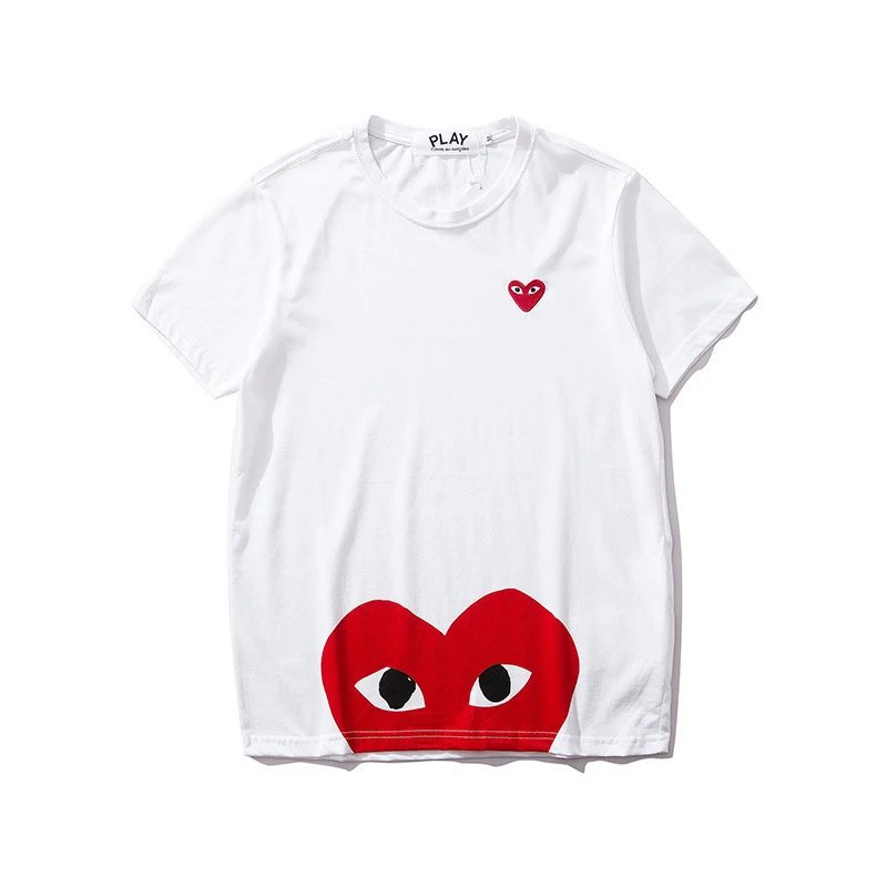 CDG Play Heart Logo T-Shirt White - Gallery Image 2 - Detailed View